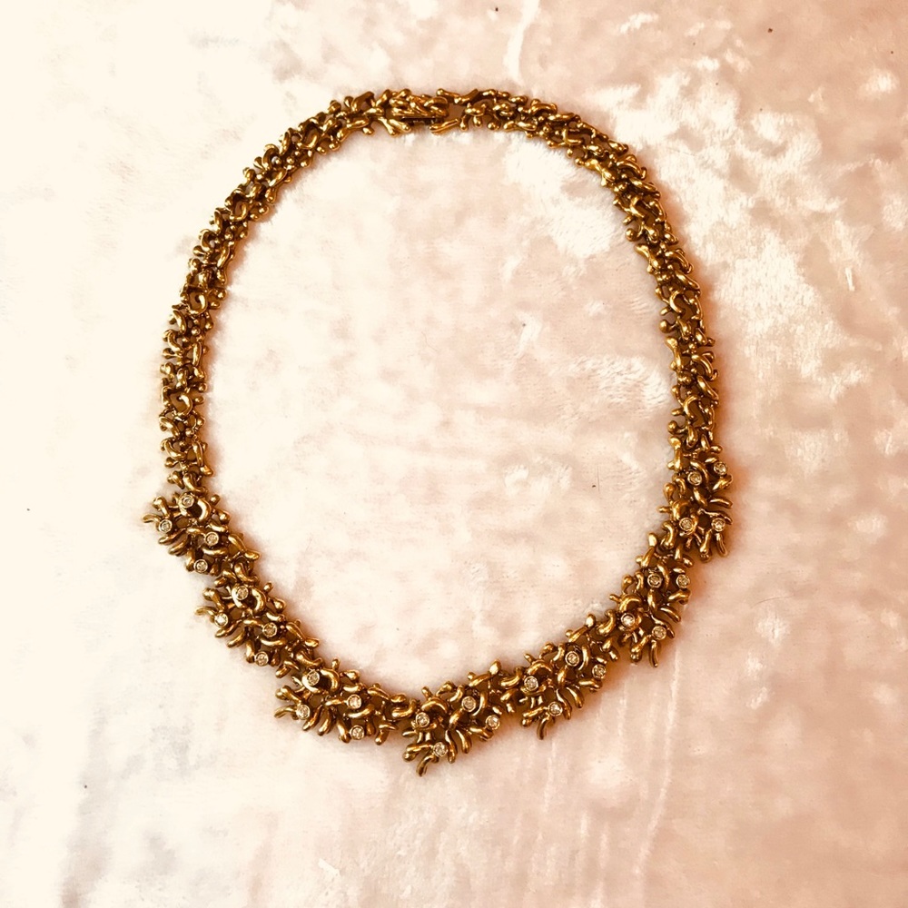 Robin Steele GoldTone Necklace w White CZ Accents.